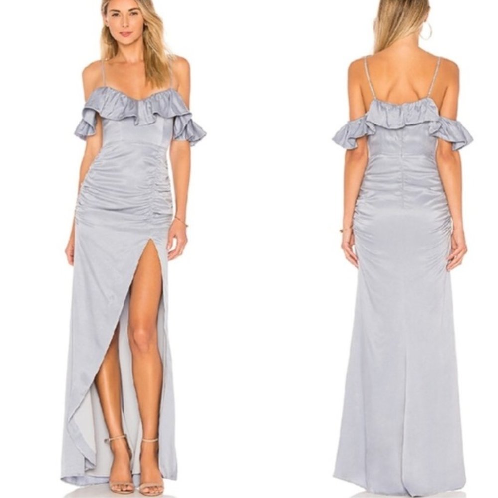 NEW NWOT Majorelle Baby Blue Maxi Gown Ruffle Dress